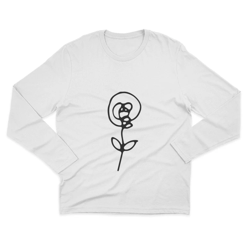 Fleur dessinée à la main Homme Manches Longues T-Shirt