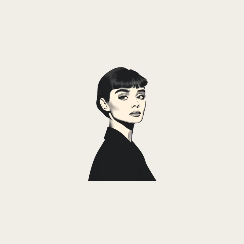 Classic Elegance: Iconic Retro Portrait in Black and White Bucket Hat