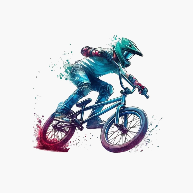 Dynamic BMX Biker in Action Cotton Tote Bag