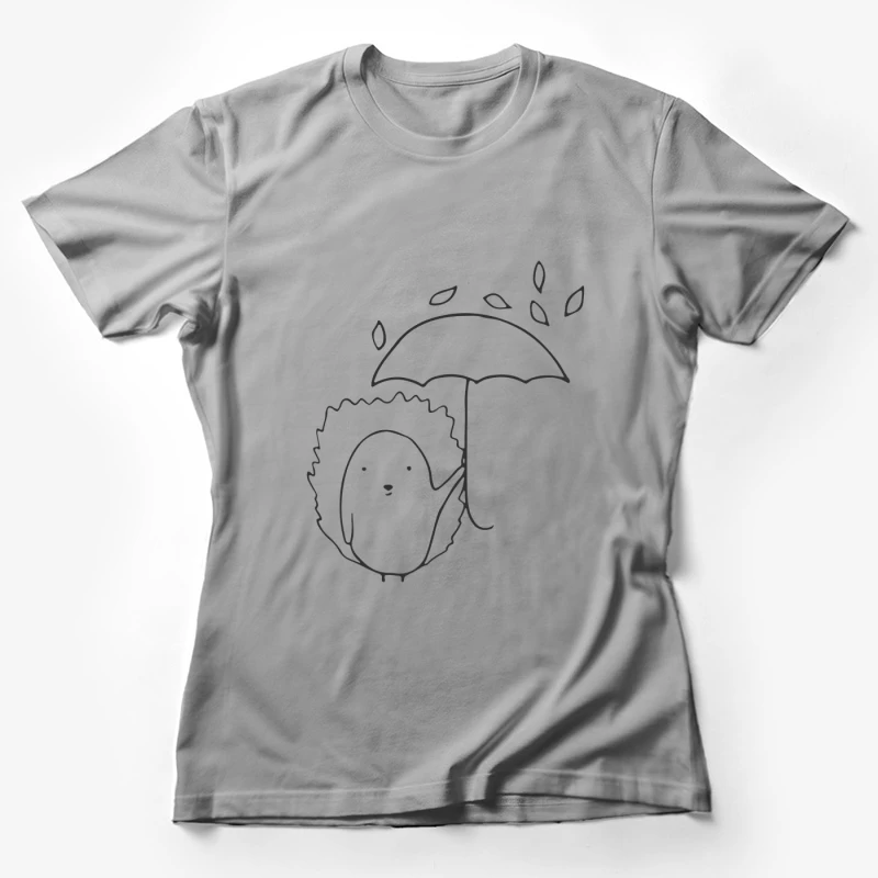 Hérisson sous un parapluie avec des feuilles Femme T-Shirt