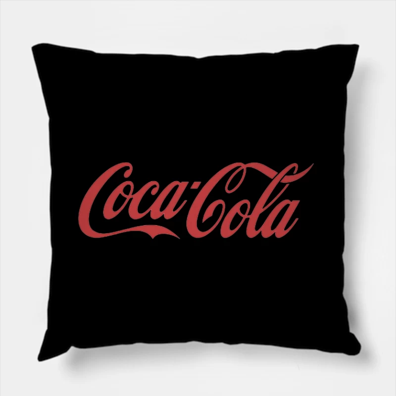 Classic Red Coca-Cola Cursive Logo Throw Pillow