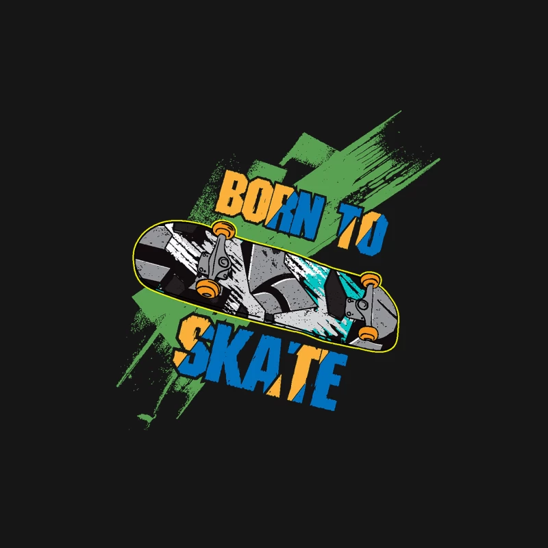 Geboren zum Skaten - Buntes Skateboard-Design Herren Langarm T-Shirt