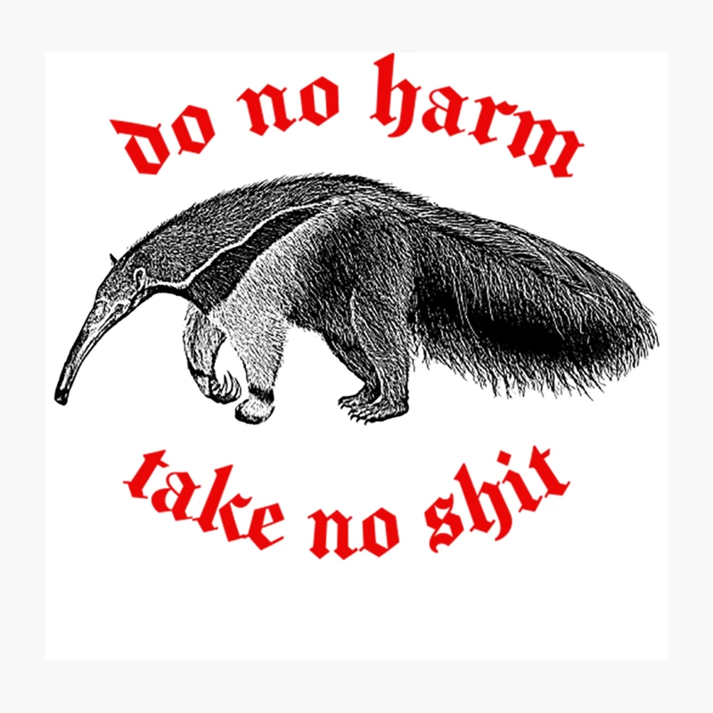 Do No Harm Nihilist Anteater Design Throw Pillow