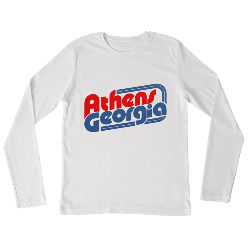 Retro Typography Design for Athens, Georgia Female Long Sleeve T-Shirt