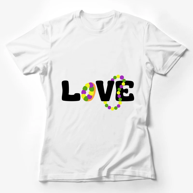 Motif d'amour coloré pour Mardi Gras Femme T-Shirt