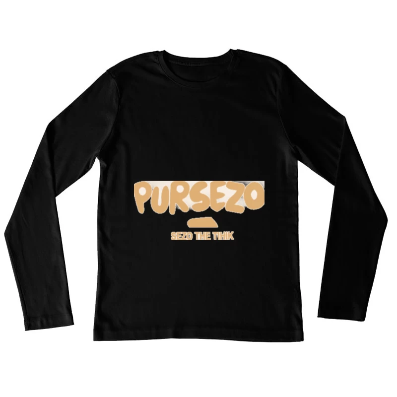 Verspieltes Logo-Design Damen Langarm T-Shirt
