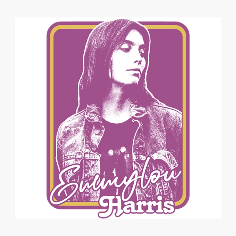 Emmylou Harris  Outlaw Country Retro Fan Design Throw Pillow