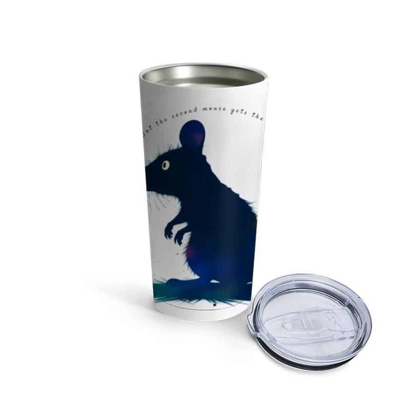 Dark Blue Mouse Silhouette Digital Illustration Travel Mug