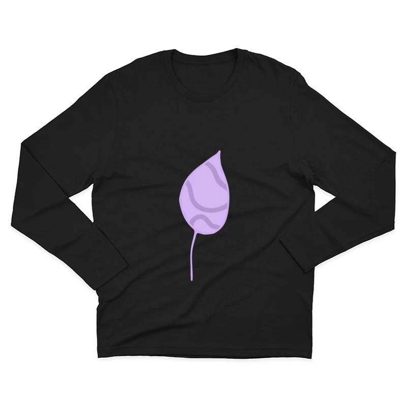 Feuille violette minimaliste Homme Manches Longues T-Shirt