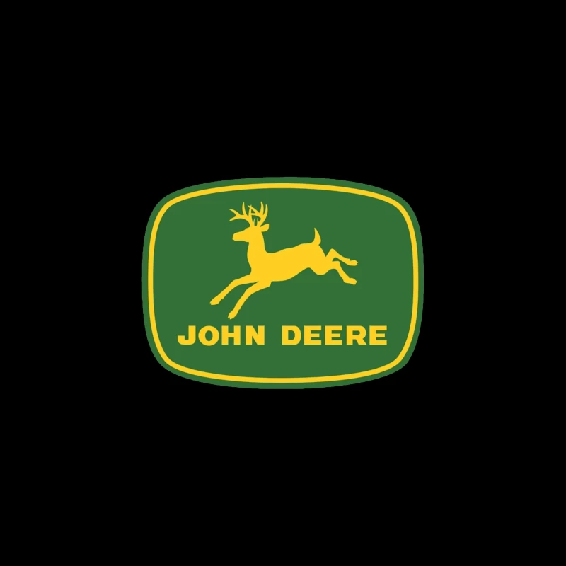 John Deere Classic Green and Yellow Logo with Leaping Deer Travel Mug