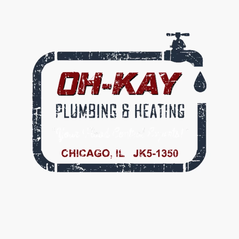 OH-KAY, Plumbing & Heating, distressed Cotton Tote Bag