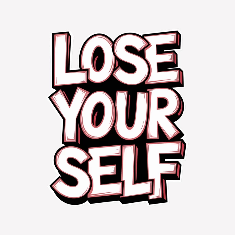 Bold Typographic Design: "Lose Yourself" Motivational Message Male T-Shirt