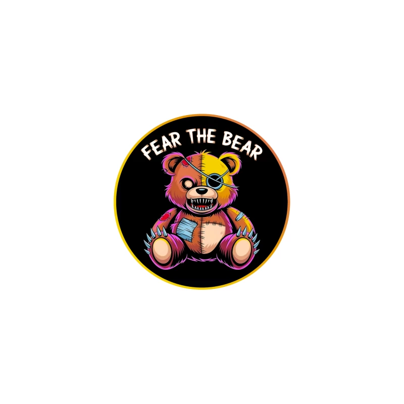 Scary Stitched Teddy Bear  "Fear The Bear" Travel Mug