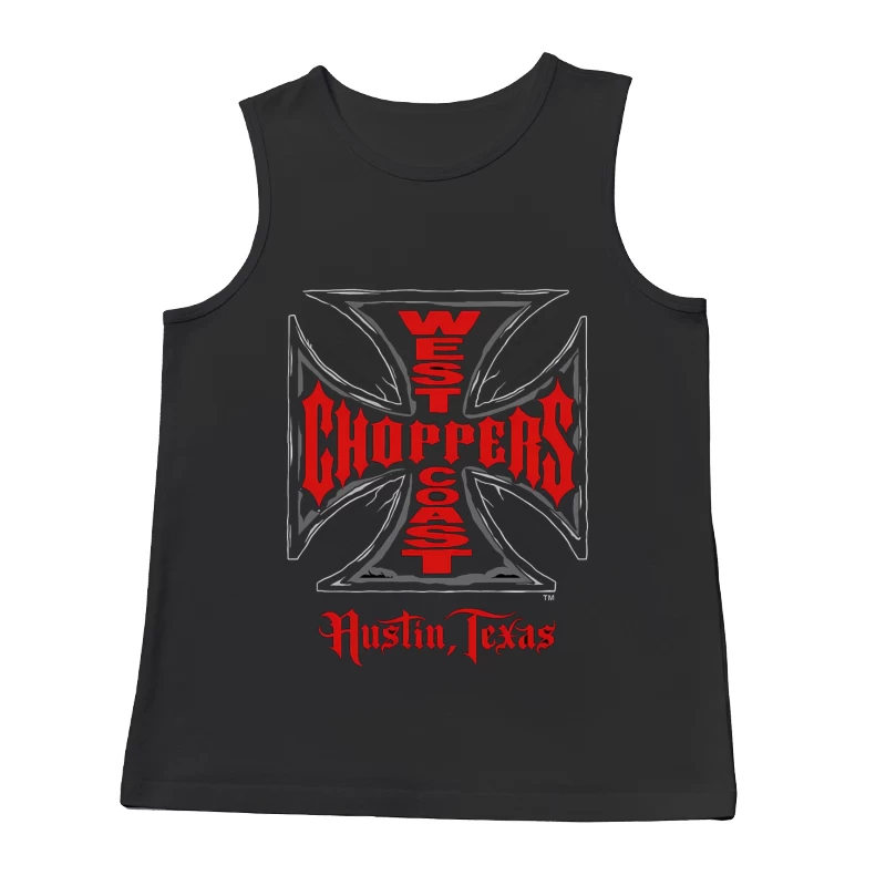 West Coast Choppers Austin Texas Custom Motorcycle Logo Male Tank Top