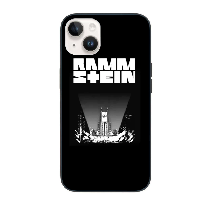 Rammstein Industrial Metal Concert Stage Design in Black and White iPhone Case