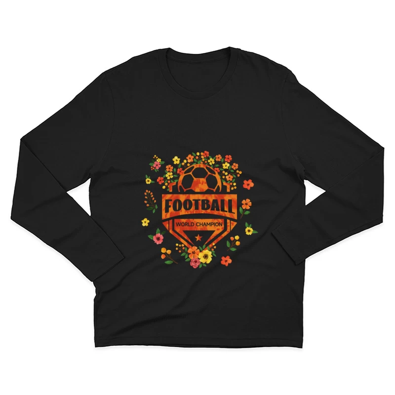 Fußball-Weltmeister mit Blumenmuster Herren Langarm T-Shirt