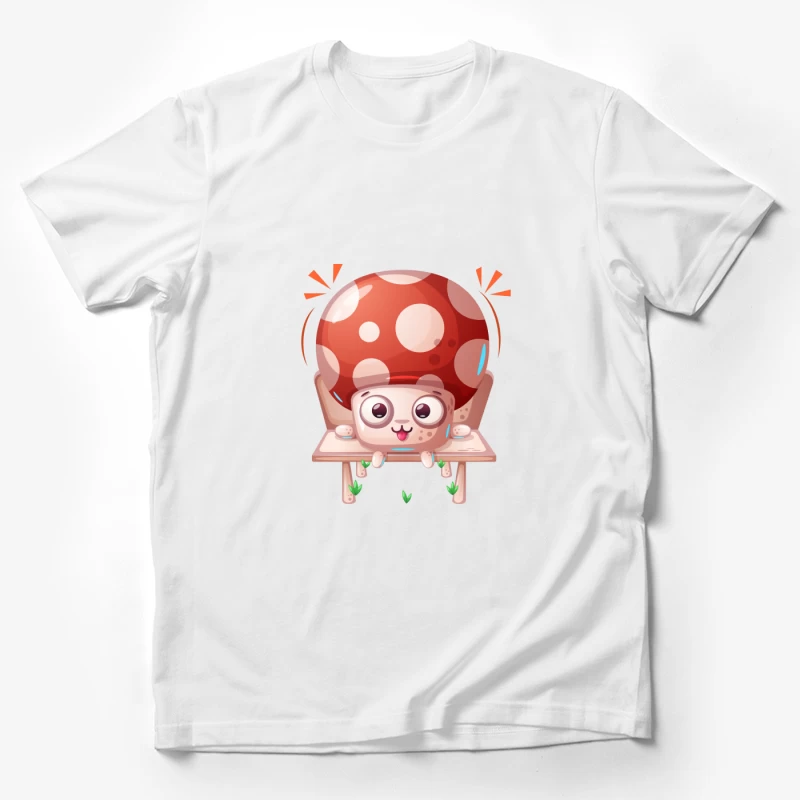 Dessin mignon de champignon avec visage joyeux Homme T-Shirt