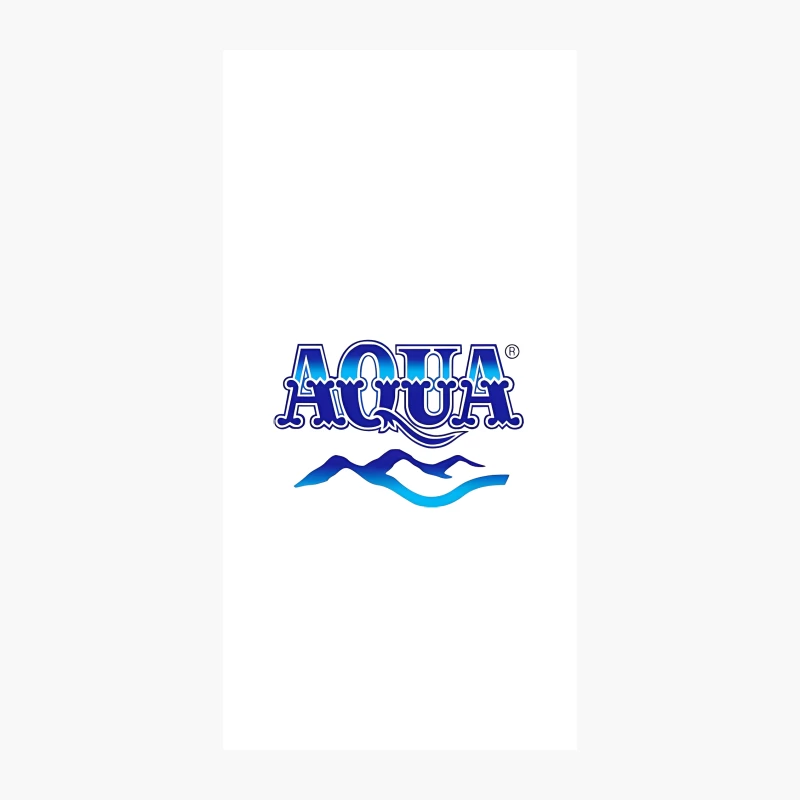 Aqua Brand Logo with Blue Wave Typography iPhone Case
