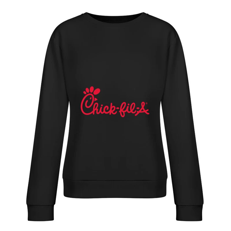 Chick-fil-A Restaurant Chain Logo in Red Female Pullover Sweatshirt