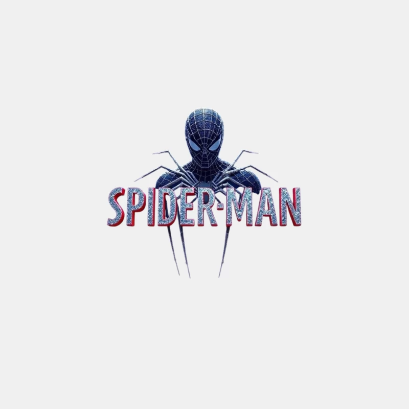 Spider-Man Black Suit Logo with Classic Text Design Male Tank Top