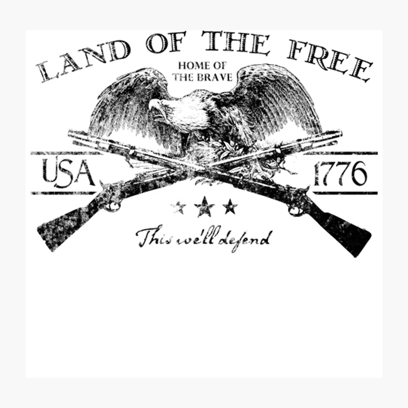 Land of the Free, distressed Throw Pillow