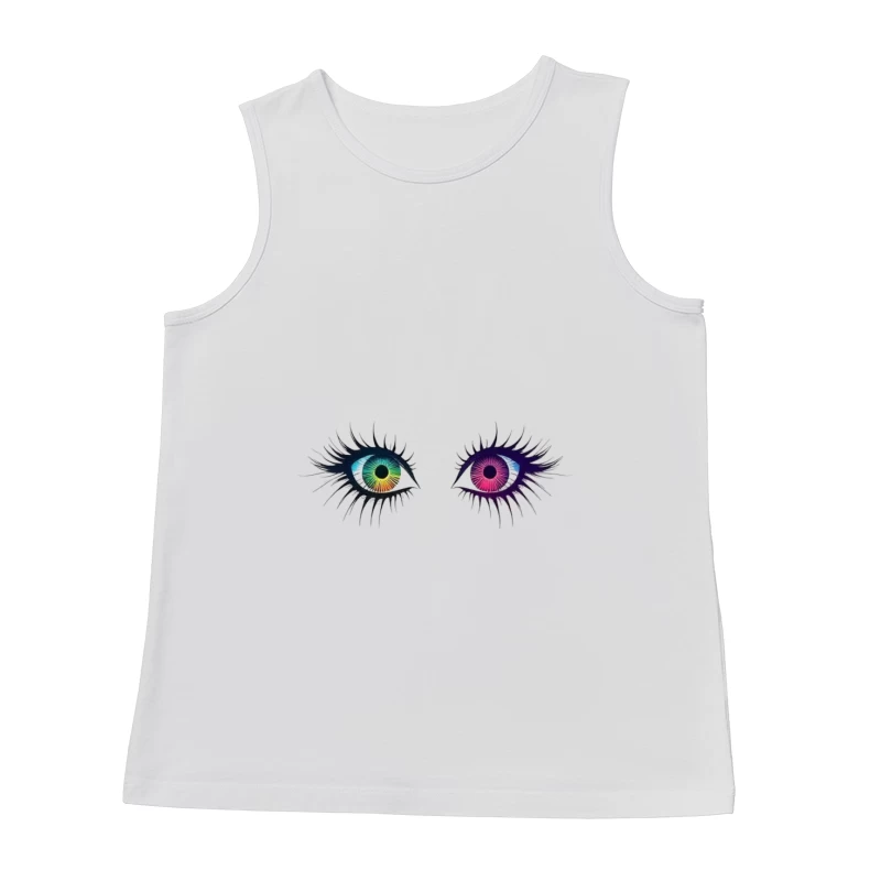 Artistic Illustration of Colorful Heterochromatic Eyes Male Tank Top