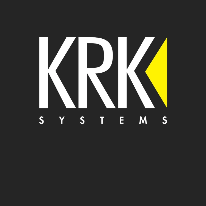 KRK Systems Minimalist Logo Design with Yellow Accent Male Pullover Sweatshirt