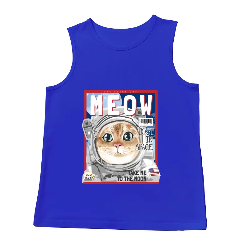 Weltraumkatze auf dem Titel des Magazins Herren Tanktops