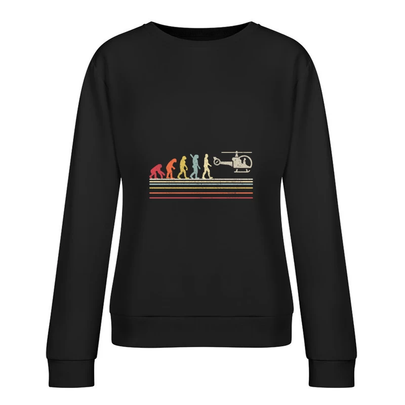 Évolution humaine vers l'hélicoptère Femme Sweat-shirt à enfiler
