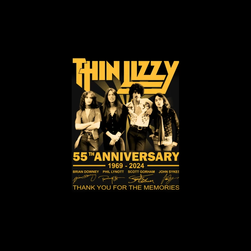 Thin Lizzy 55th Anniversary Commemorative Band Photo (1969-2024) Tapestry