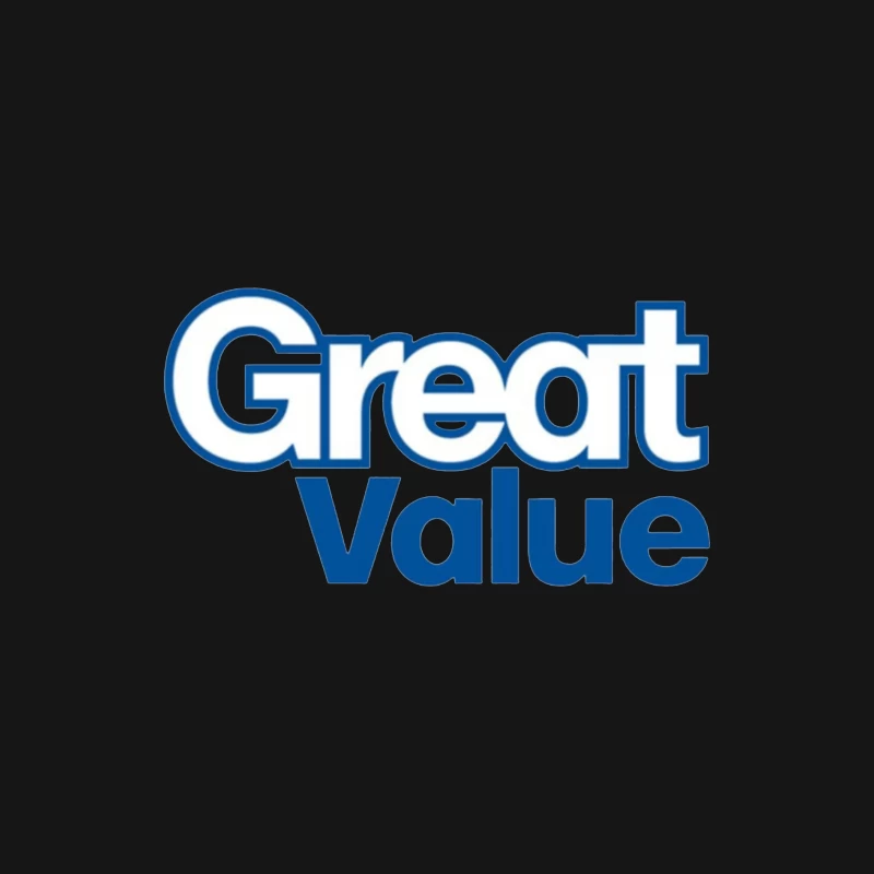 Great Value Walmart Store Brand Logo in Blue Text Male Long Sleeve T-Shirt