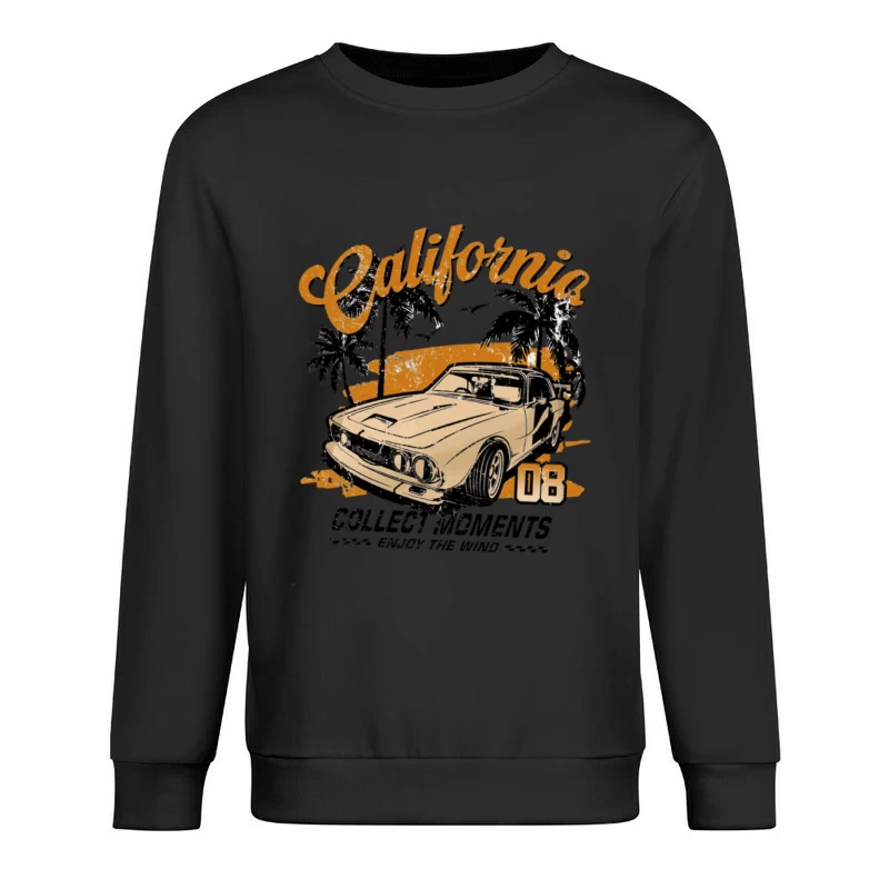Kalifornien Vintage Auto und Palmen Herren Pullover Sweatshirt