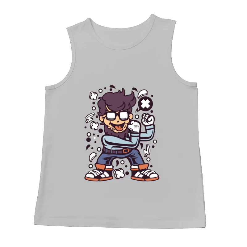 Personnage de dessin animé joyeux Homme Débardeur
