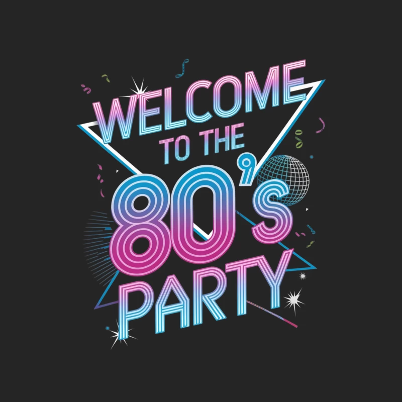 Neon 80s Party Welcome Sign with Disco Ball Female Pullover Sweatshirt