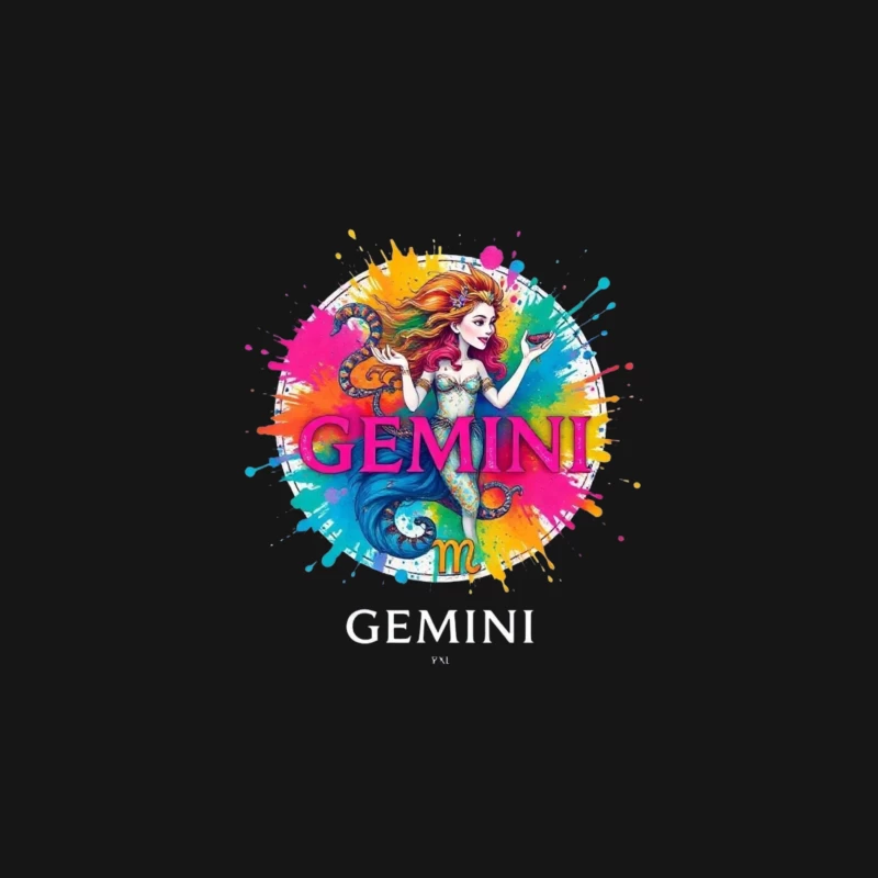 Colorful Gemini Mermaid Artwork Male Long Sleeve T-Shirt