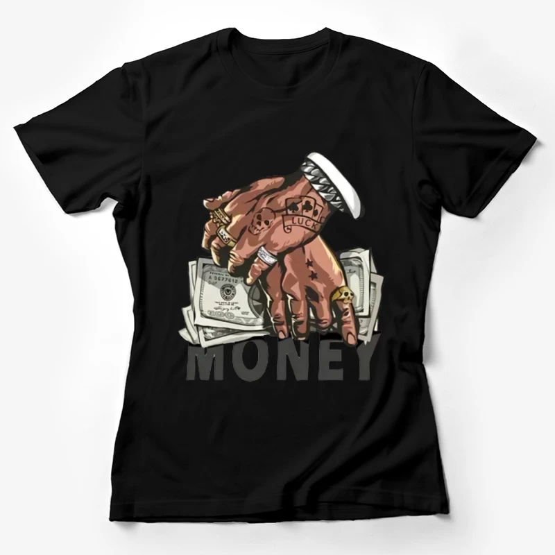Tattooierte Hände mit Geld Damen T-Shirt