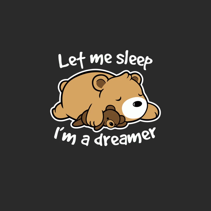 Adorable Sleeping Cartoon Bear Illustration Baseball Cap