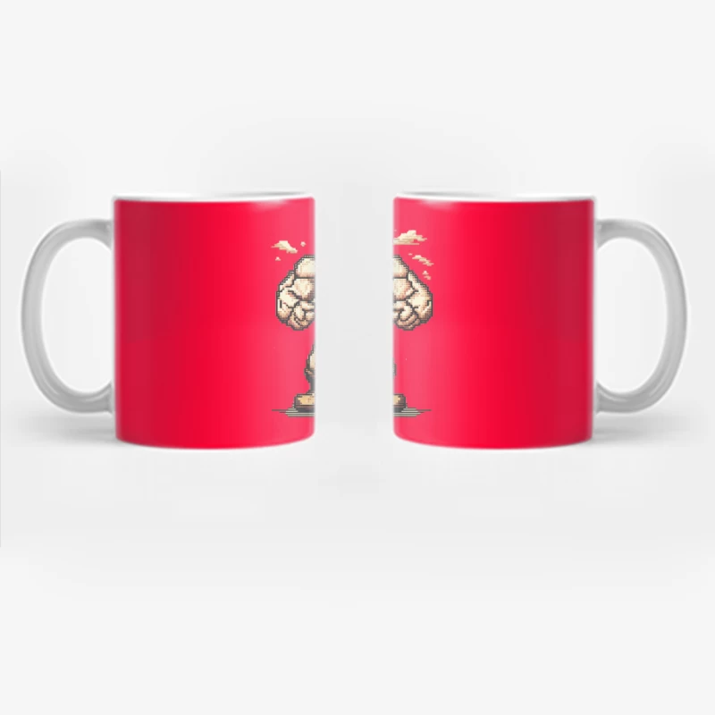 Muscular Pixel Art Fighter Character in Retro Gaming Style Coffee Mug