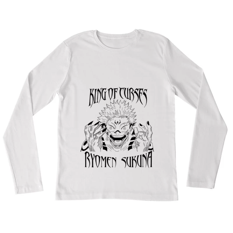 Illustration des Königs der Flüche, Ryomen Sukuna Damen Langarm T-Shirt