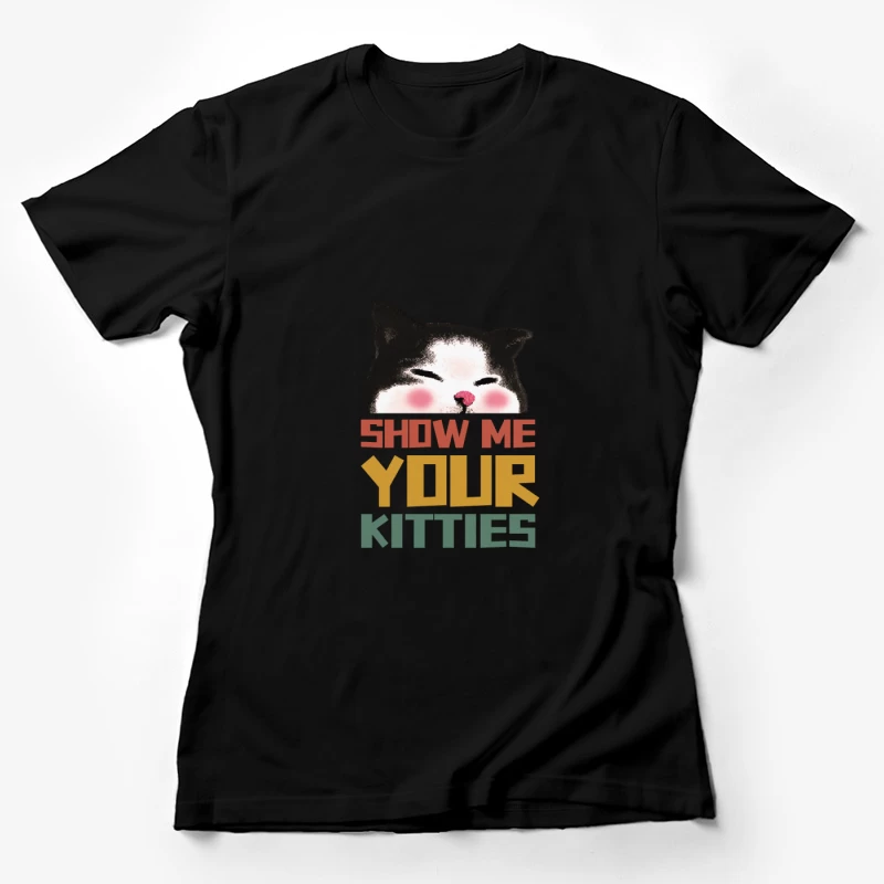 Lustiger Katzenkopf mit Text Damen T-Shirt