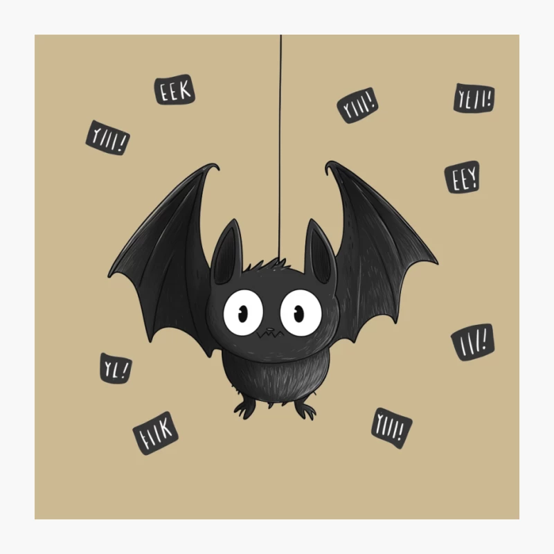Cute Cartoon Bat: A Spooky Halloween Illustration Pin