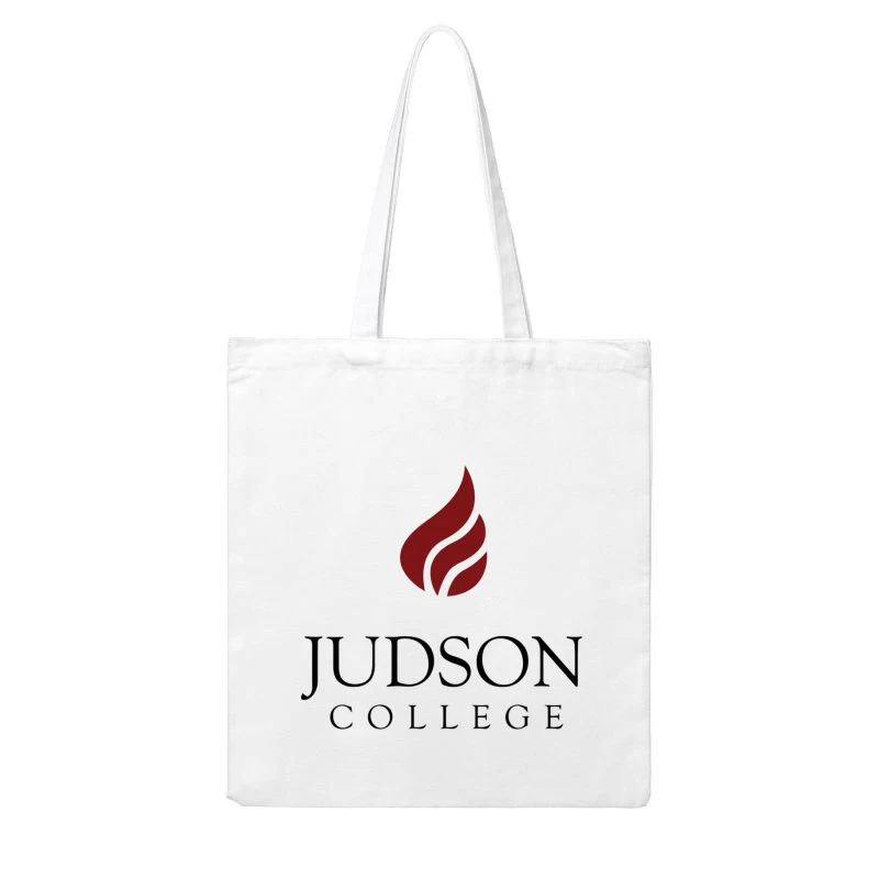 Judson College Educational Institution Logo with Red Flame Symbol Cotton Tote Bag