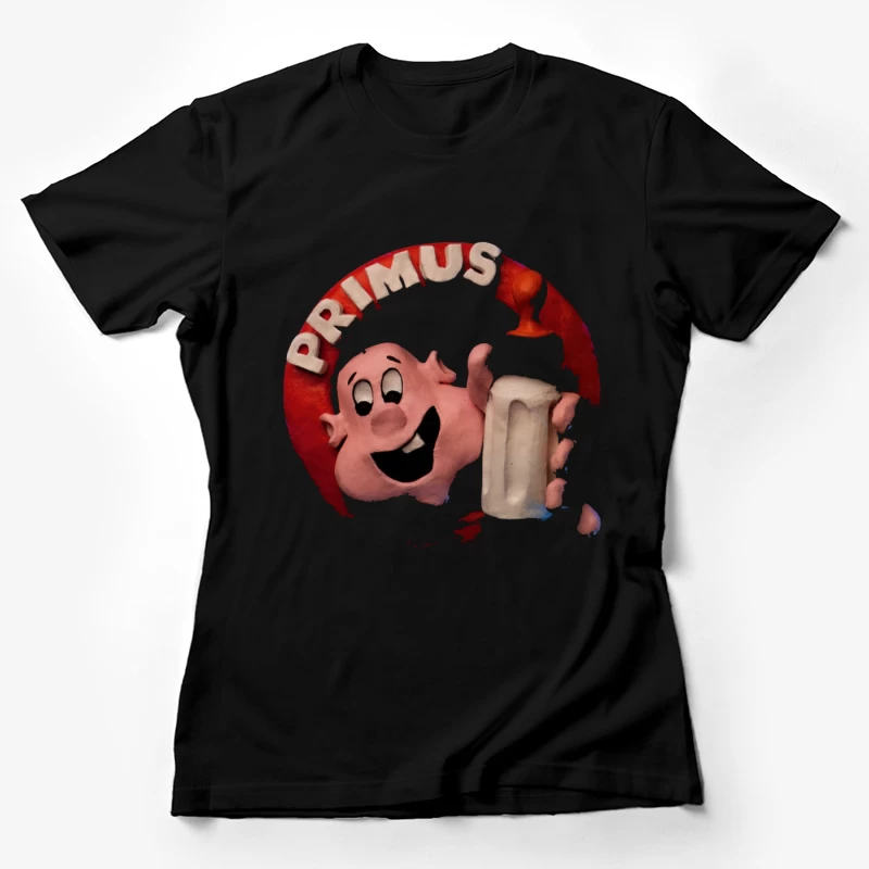 Vintage Primus Beer Mascot with Beer Mug Female T-Shirt