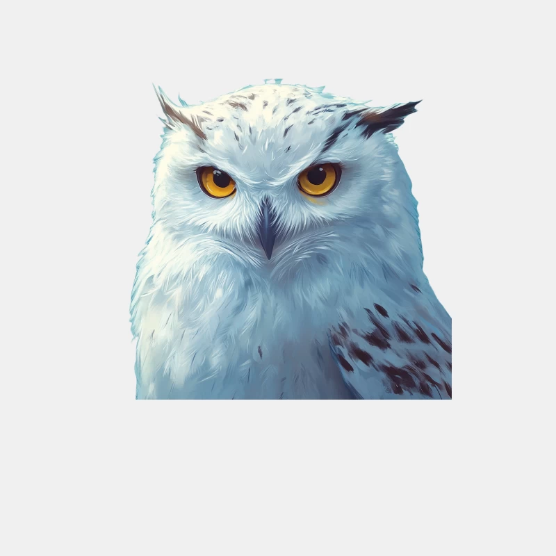 Digital Painting of a Majestic White Snowy Owl with Piercing Yellow Eyes Male Tank Top