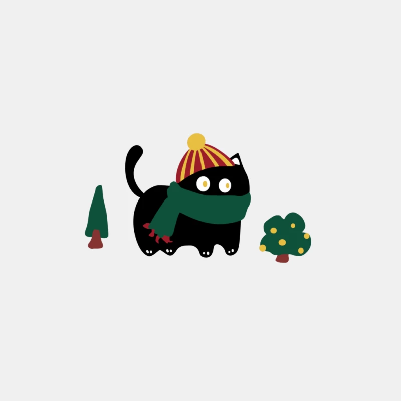 Schwarze Katze im Winterkleid Herren Tanktops