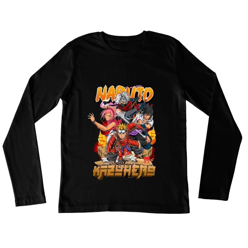 Anime Charaktere in Aktion Damen Langarm T-Shirt