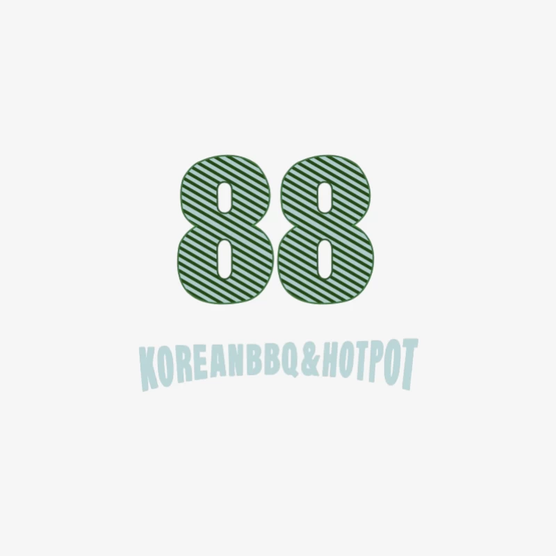 88 Korean BBQ & Hotpot Logo Design Damen Langarm T-Shirt