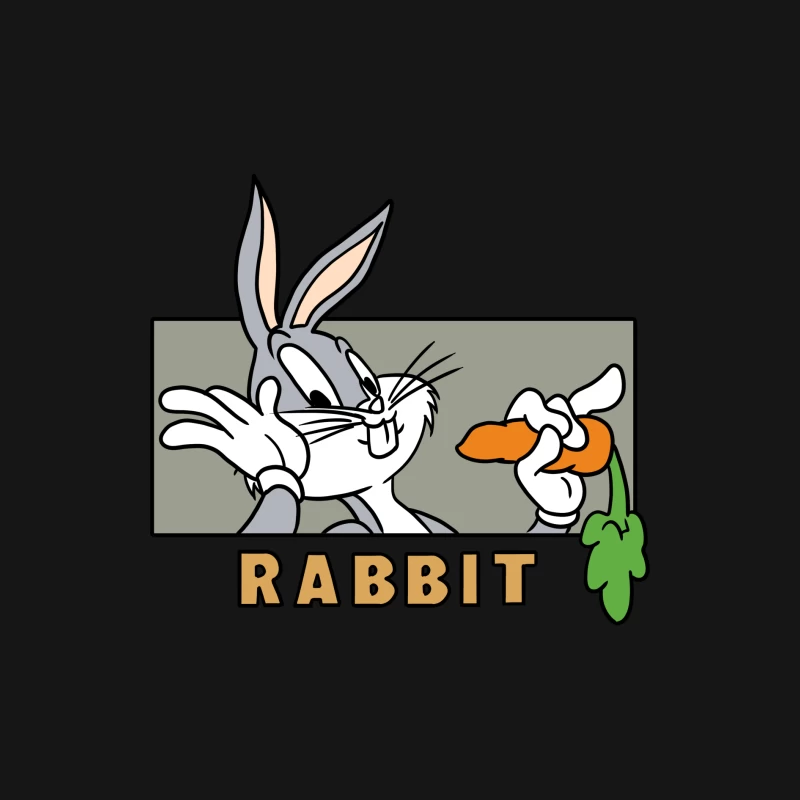 Comic-Hase mit Karotte Herren Langarm T-Shirt