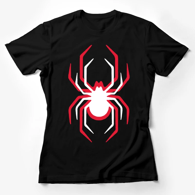 Weißes und rotes Spinnensymbol Damen T-Shirt