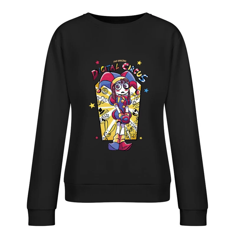 Der erstaunliche digitale Zirkus - Skurrile Figur im bunten Design Damen Pullover Sweatshirt